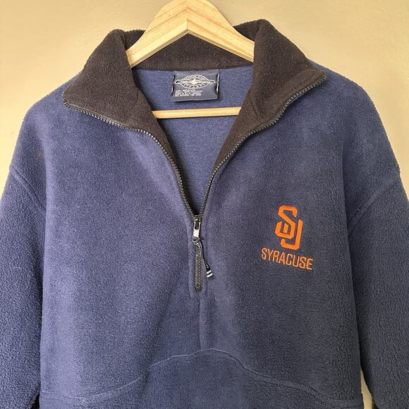 Syracuse University Women M Blue 1/2 zip Fleece with Orange embroidery - Picture 2 of 8